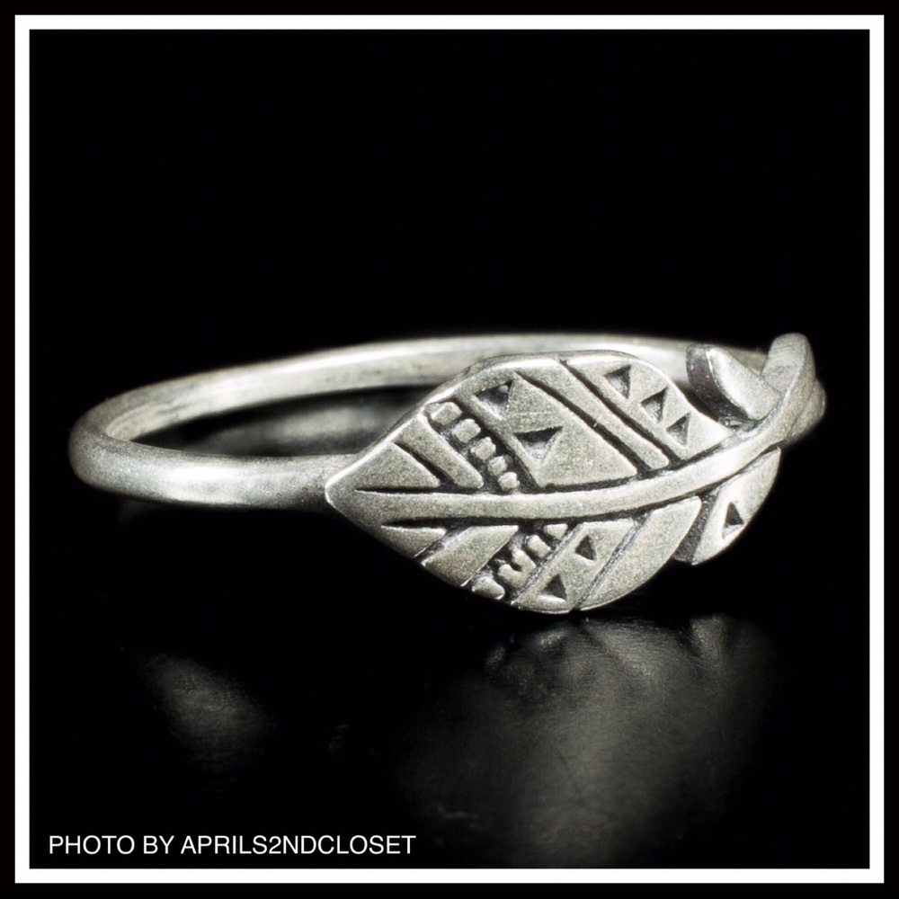 DOGEARED SILVER ETCHED BBOHO RING - Picture 3 of 8